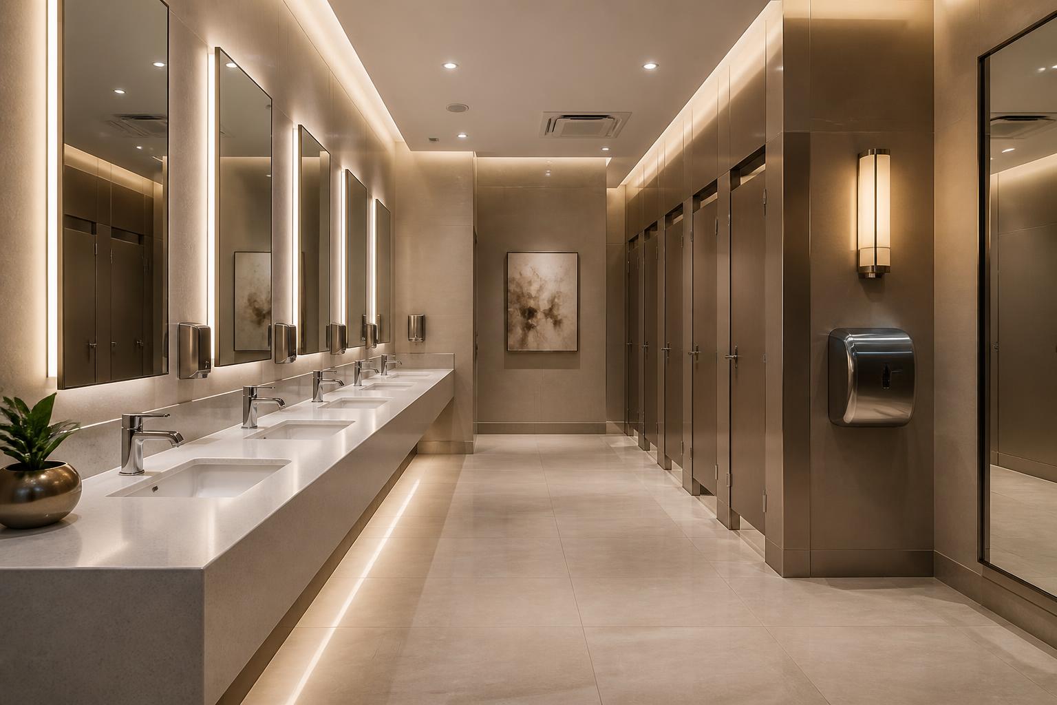 Pristine commercial restroom