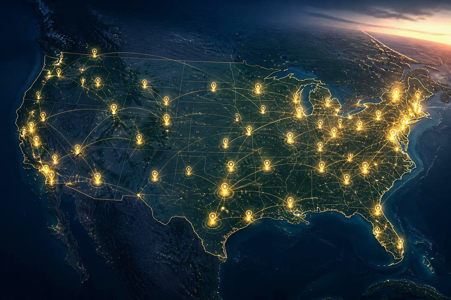 National footprint of facility service locations across the United States